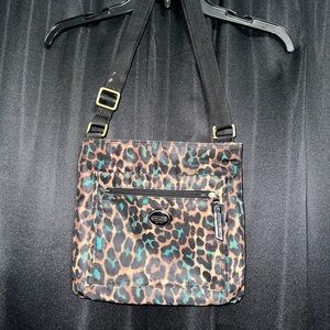 leopard print coach bag w/ matching wallet